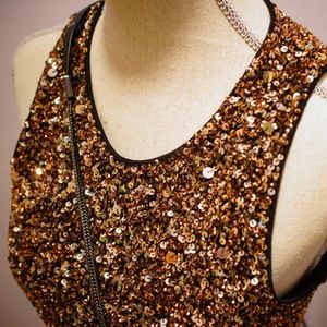 Gold Sequin French Connection Dress
